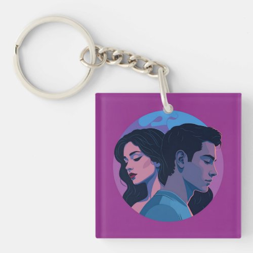 Couple Love Pink  Keychain