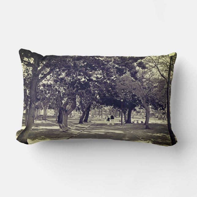 Couple Love Walking Together Retro Cushion Pillow (Front)