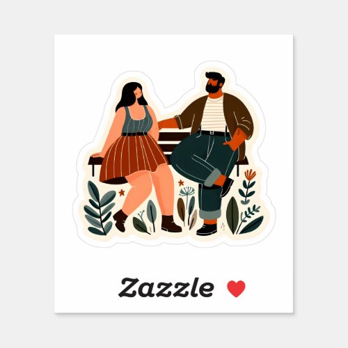 Couple lovers dating sticker