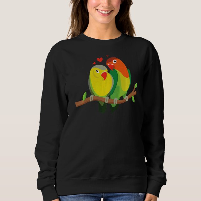Couple Loving Birds  Cute Bird Animal  Graphic Sweatshirt (Front)