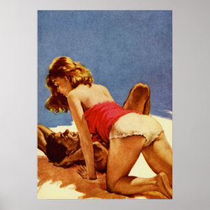 Couple Making Love - Retro Pulp Cover Art Poster