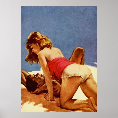 Couple Making Love _ Retro Pulp Cover Art Poster