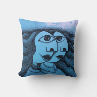 Couple, man and woman in profile throw pillow