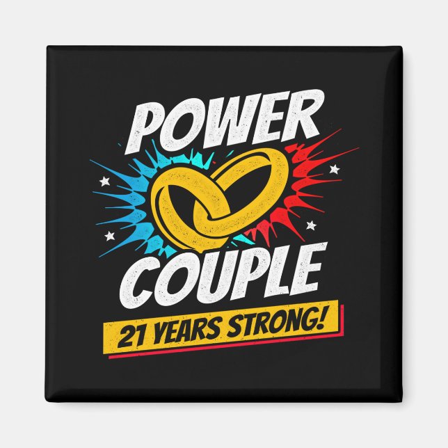 Couple Married 21 Years - 21st Wedding Anniversary Magnet (Front)