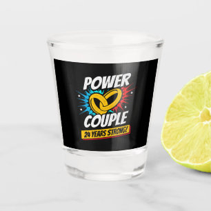 Couple Married 24 Years - 24th Wedding Anniversary Shot Glass