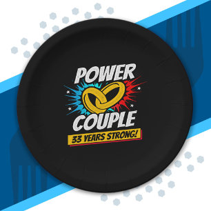 Couple Married 33 Years - 33rd Wedding Anniversary Paper Plates