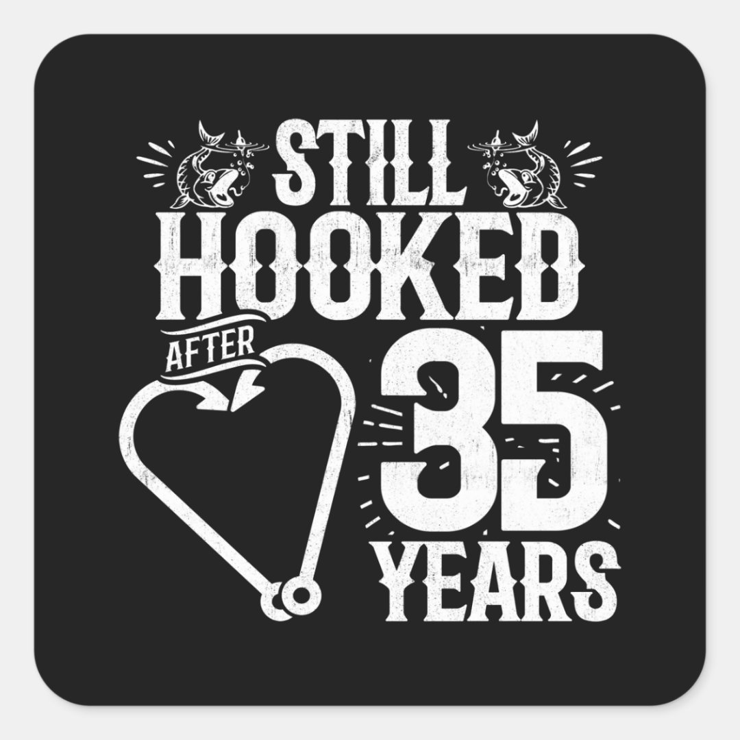 Couple Married 35 Years 35th Wedding Anniversary Square Sticker Zazzle