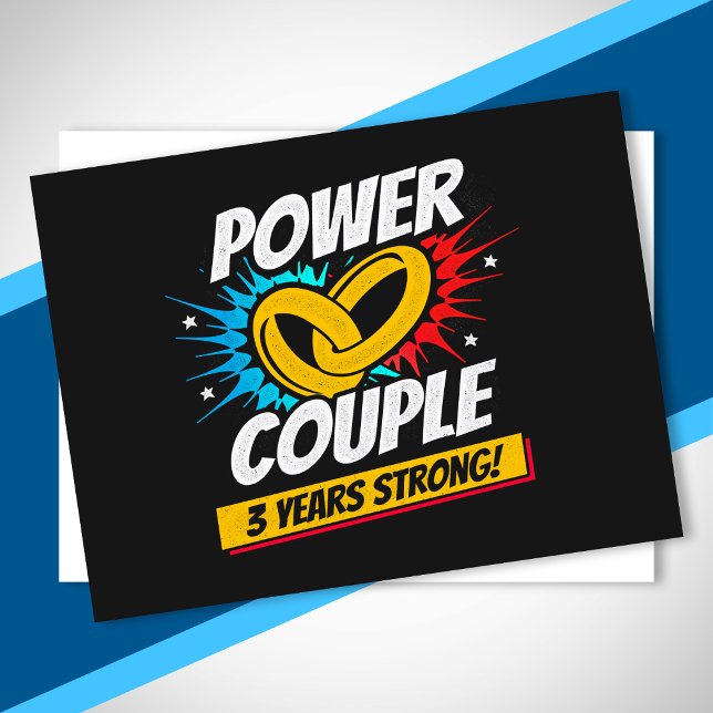 Couple Married 3 Years - 3rd Wedding Anniversary Postcard (Creator Uploaded)