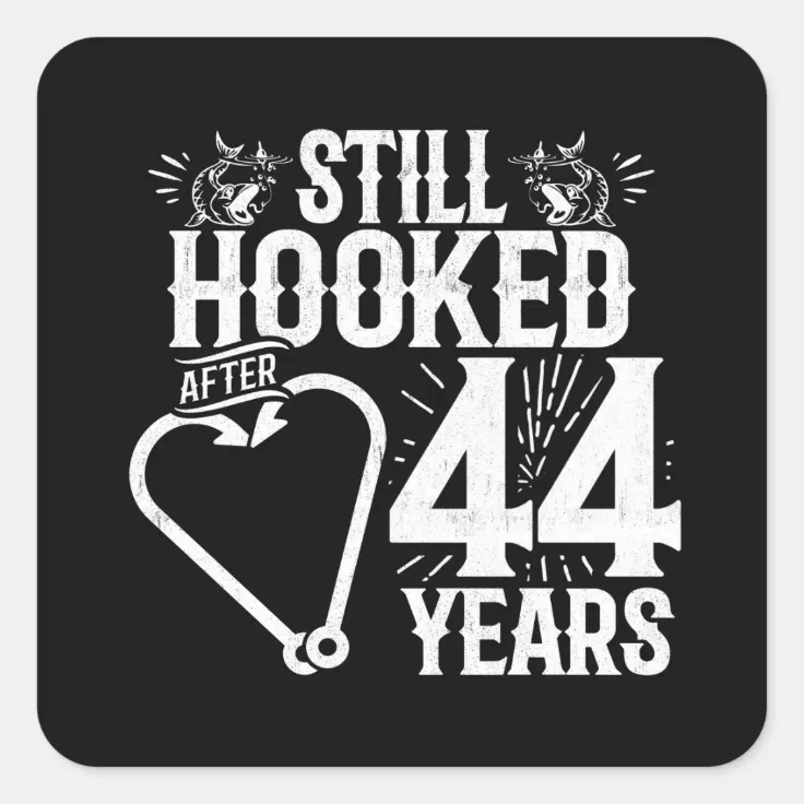 Couple Married 44 Years 44th Wedding Anniversary Square Sticker Zazzle