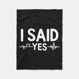Couple matching engagement party i said premium fleece blanket