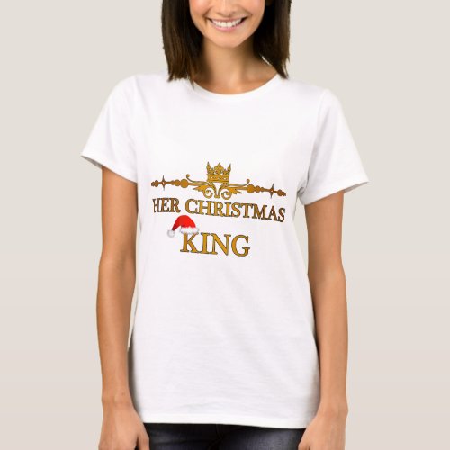 Couple matching her_his christmas queen_king 2pcs T_Shirt