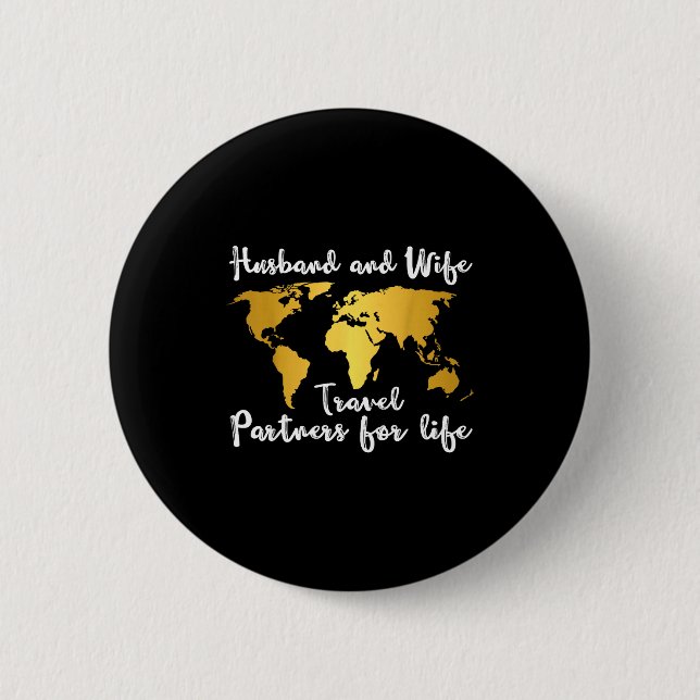 Couple Matching Husband And Wife Travel Partners F Button (Front)