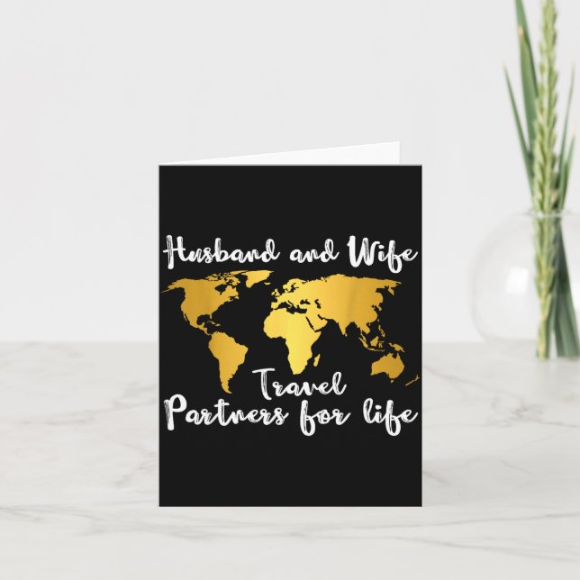 Couple Matching Husband And Wife Travel Partners F Card (Front)