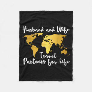 Couple Matching Husband And Wife Travel Partners F Fleece Blanket
