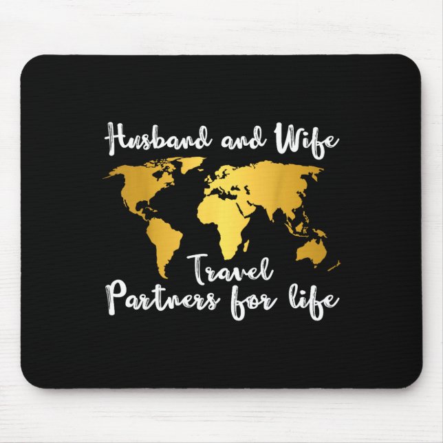 Couple Matching Husband And Wife Travel Partners F Mouse Pad (Front)