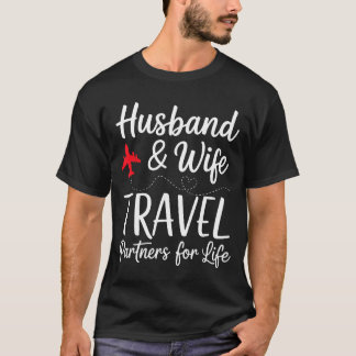 Couple Matching Husband Wife Travel Artwork T-Shirt