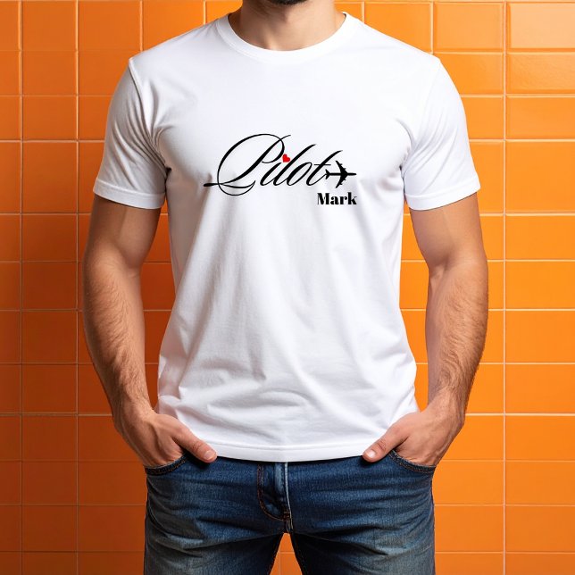 Couple Matching Pilot & Airplane Simple Custom T-Shirt (Creator Uploaded)