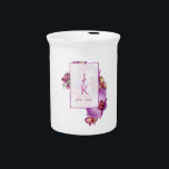 Couple Monogram Beverage Pitcher<br><div class="desc">Create a special beverage pitcher featuring your monograms. Design features orchids in bloom and has space for two monograms along with the date of your wedding. Simply change the monograms to your desired initials. Use the template to personalize. Also makes a great gift.</div>