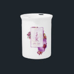 Couple Monogram Beverage Pitcher<br><div class="desc">Create a special beverage pitcher featuring your monograms. Design features orchids in bloom and has space for two monograms along with the date of your wedding. Simply change the monograms to your desired initials. Use the template to personalize. Also makes a great gift.</div>