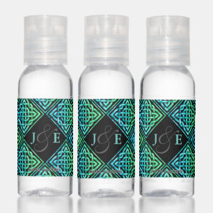 Couple Monogram Celtic Blue Green Hand Sanitizer
