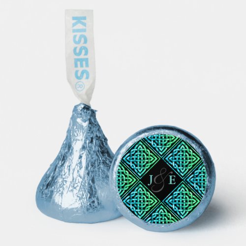 Couple Monogram Celtic Blue Green Hersheys Kisses