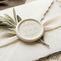 Couple Monogram Elegant Botanical Leaves Wedding
