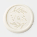Couple Monogram Elegant Botanical Leaves Wedding Wax Seal Sticker<br><div class="desc">Add a timeless touch to your stationery with this elegant wax seal design. Featuring delicate botanical leaves framing your custom initials,  it offers a sophisticated,  personalized look. This subtle and beautiful detail will make a lasting impression on your wedding invitations and favors.</div>