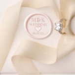 Couple Monogram Heart Wedding Date Wax Seal Stamp<br><div class="desc">Modern Minimalist yet Elegant Heart Monogram Couple Initials and Date Wedding Wax Seal Stamp</div>