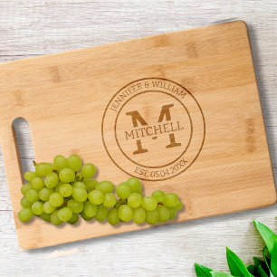 Couple Monogram Initial Personalized Engraved Cutting Board
