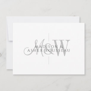 Couple Monogram Minimalist Script & Serif Note Card