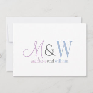 Couple Monogram Minimalist Script & Serif Note Card