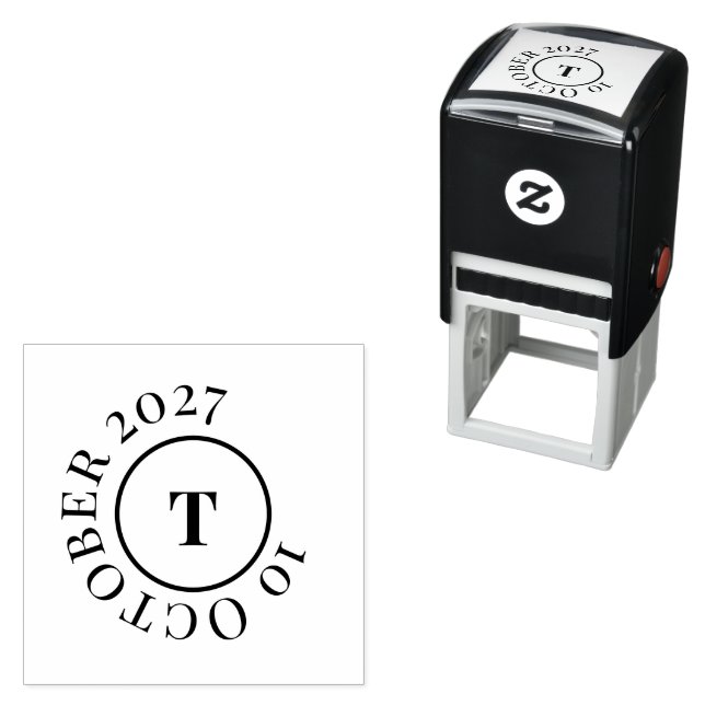 Couple Monogram Modern Custom Editable   Self-inking Stamp (In Situ)