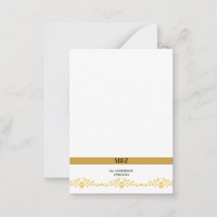 Couple Monogram wedding date decorative boarder Note Card