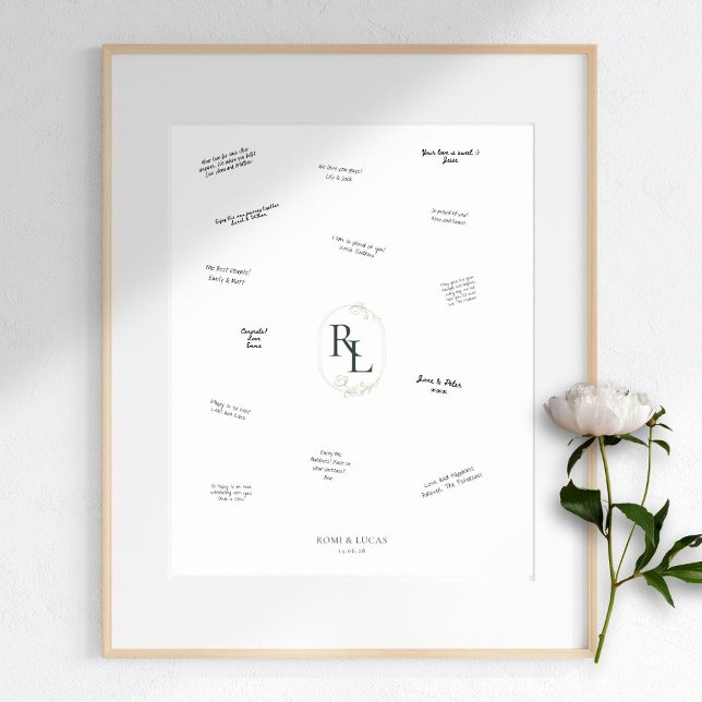 Couple Monogram Wedding Guest Book Alternative (Creator Uploaded)