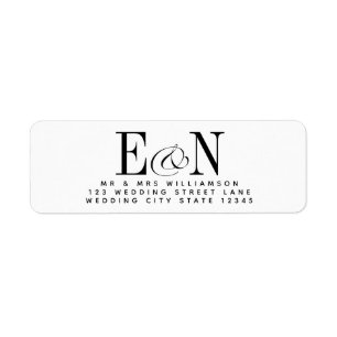 Couple Monogram Wedding Return Address Label