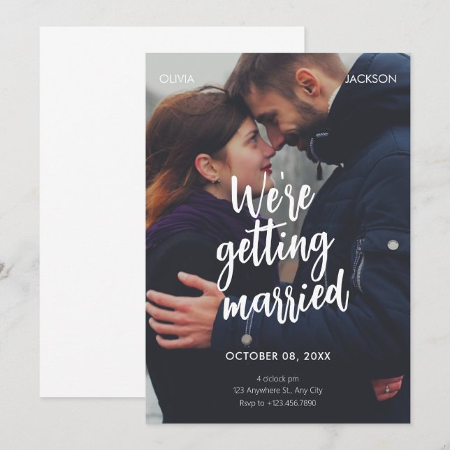 Couple movie poster photo wedding  invitation (Front/Back)