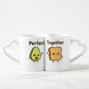 Couple mug with avocado and bread