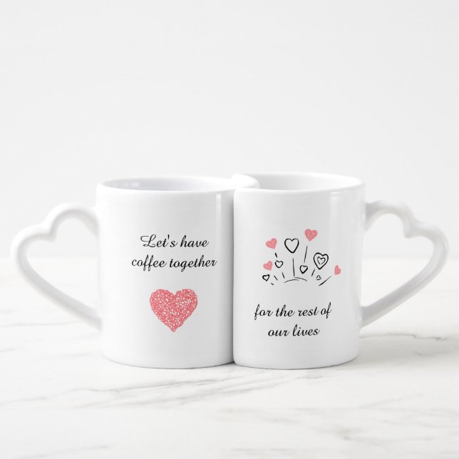 Couple Mugs - For The Rest of Our Lives - Hearts (Front Nesting)