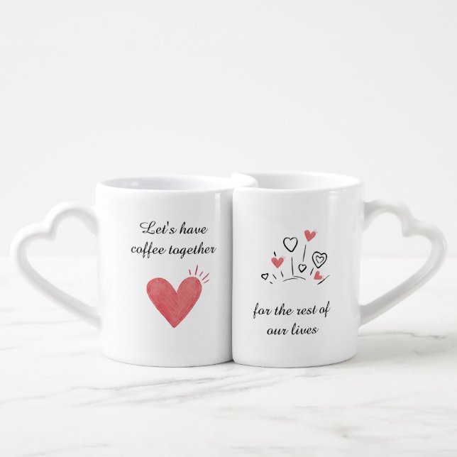 Couple Mugs - For The Rest of Our Lives - Hearts (Front Nesting)