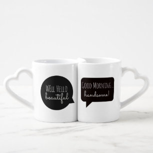 Couple Mugs: Hello Handsome / Morning Beautiful Coffee Mug Set