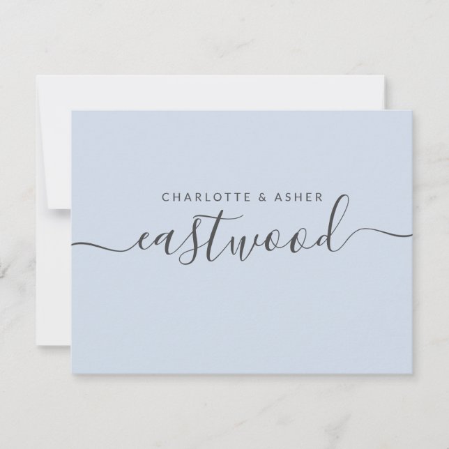 Couple Name Black On Blue Note Card (Front)