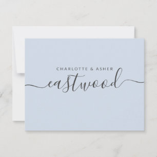 Couple Name Black On Blue Note Card