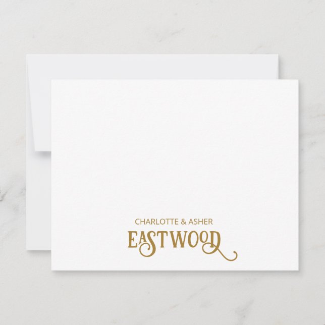 Couple Name Gold Note Card (Front)