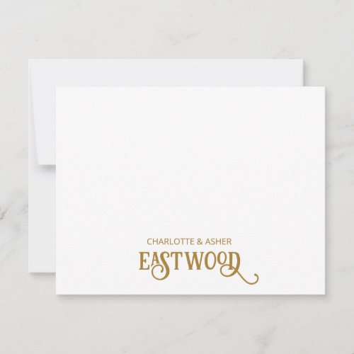 Couple Name Gold Note Card