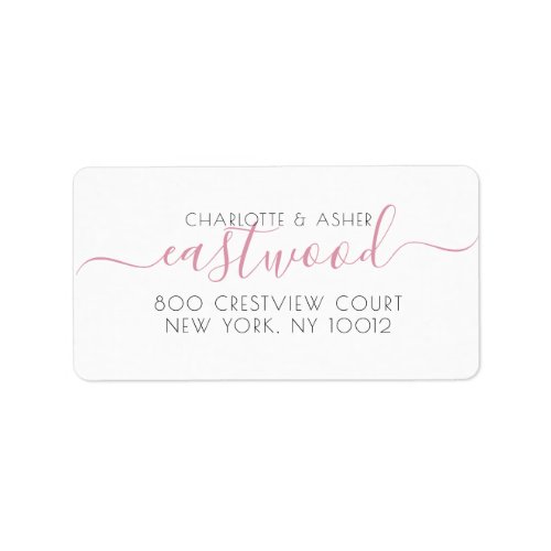 Couple Name Green Wedding Monogram Return Address Label