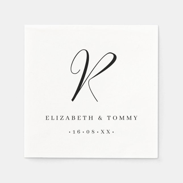 Couple Name Last Name Monogram Wedding Napkins (Front)