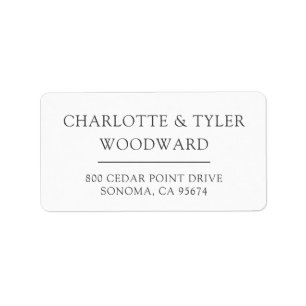 Couple Name Newlywed Return Address Label