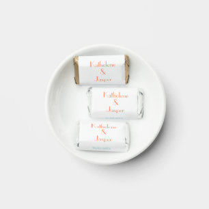 COUPLE NAME PEACH GREEN DATE WEDDING ROMANTIC ELEG HERSHEY'S MINIATURES