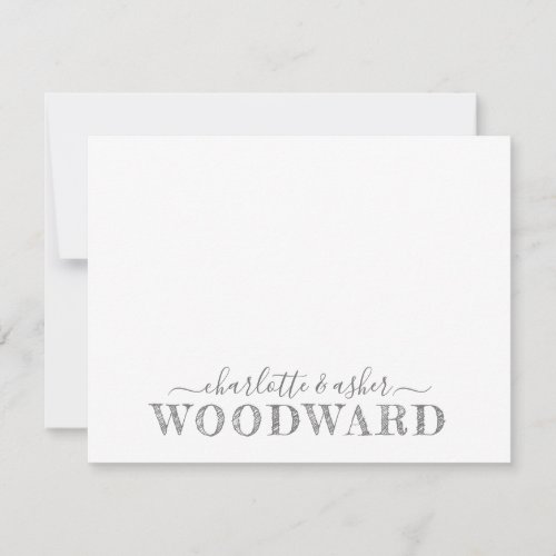 Couple Name Wedding Monogram Art Deco Typography N Note Card
