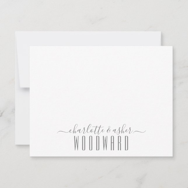 Couple Name Wedding Monogram Art Deco Typography Note Card (Front)